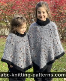Child’s Easy Mohair Poncho Free Knitting Pattern