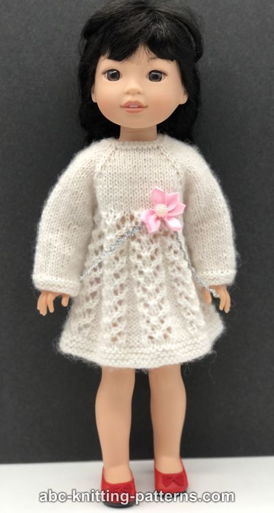 Winter Angel Lace Dress for 14-inch Dolls