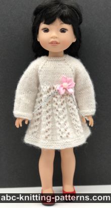 Winter Angel Lace Dress for 14-inch Dolls