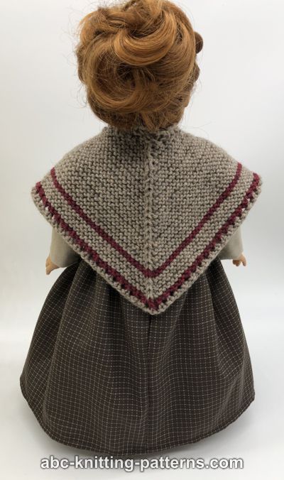 Outlander-Inspired Garter Stitch Shawl for 18-inch Dolls