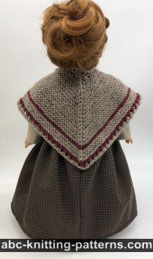 Outlander-Inspired Garter Stitch Shawl for 18-inch Dolls