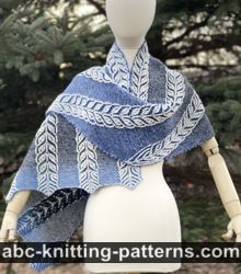 Foxtail Triangle Brioche Shawl