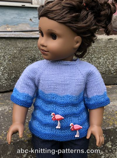 Flamingo Sweater for 18-inch Dolls