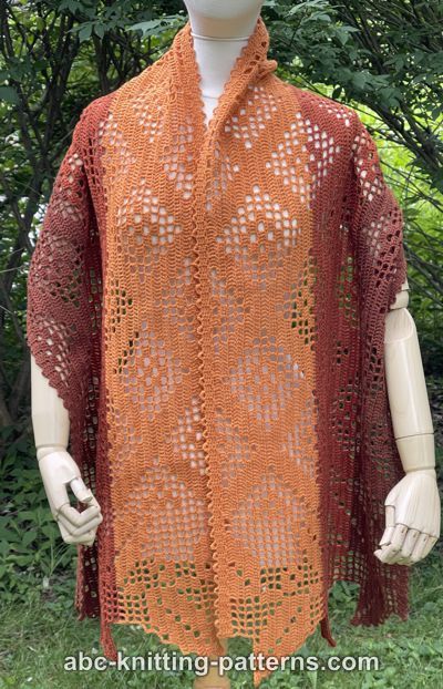 French Garden Filet Crochet Shawl