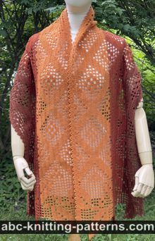 French Garden Filet Crochet Shawl