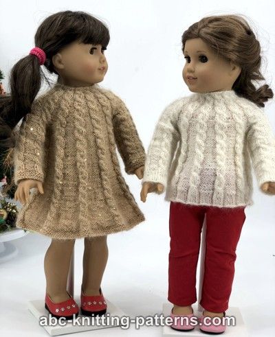 Cable Dress, Tunic or Sweater for 18-inch Dolls