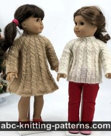 Cable Dress, Tunic or Sweater for 18-inch Dolls