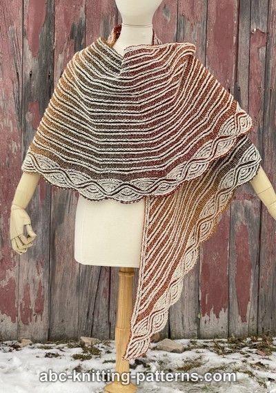 Wave Border Short Rows Brioche Shawl