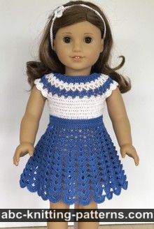 Ocean Breeze Dress for 18-inch Doll Free Crochet Pattern