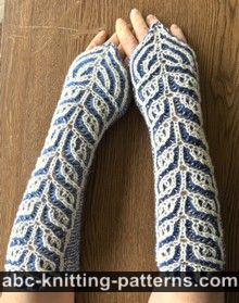 Foxtail Brioche Wrist Warmers