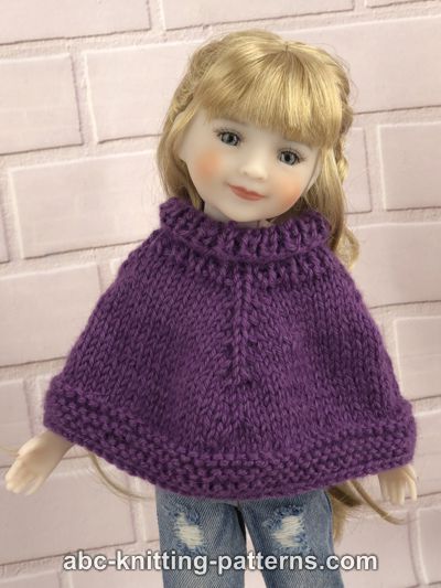 Seamless Poncho for 14-inch Doll