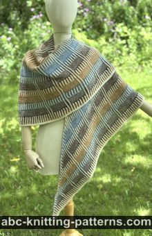 Striped Harmony Brioche Shawl Free Knitting Pattern