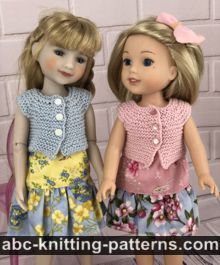 Garter Stitch Cardigan for 14-inch Doll