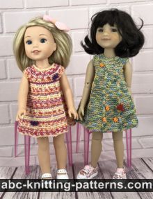 Garter Stitch Sunny Dress for 14-inch Doll