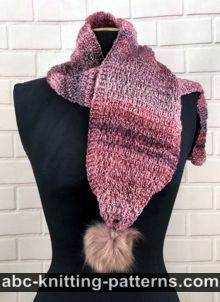Roman Rib Pom-Pom Scarf for Kids