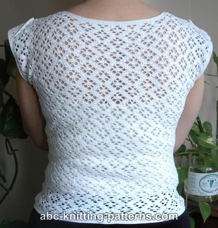 ABC Knitting Patterns - Lace Summer Top with Filet Inserts