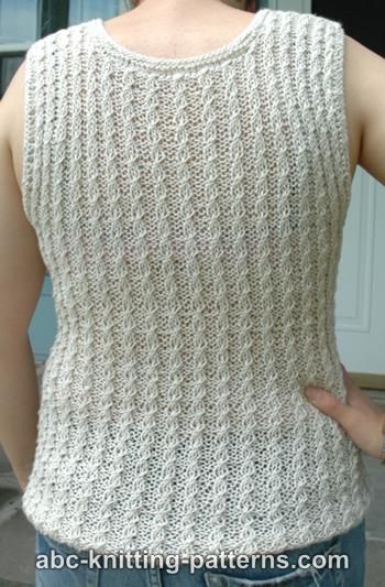 ABC Knitting Patterns - Small Cable Rib Summer Tank