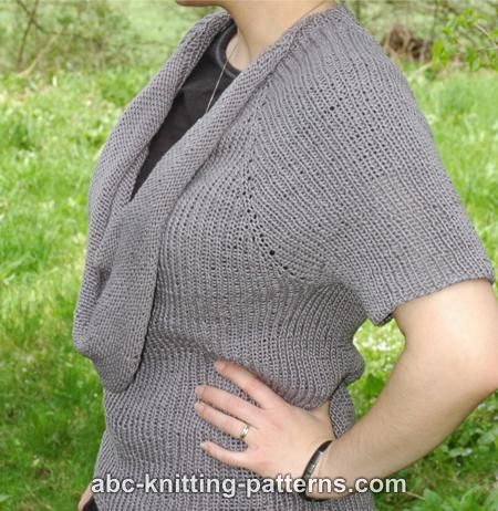 ABC Knitting Patterns - Top Down Cowl Raglan Sweater