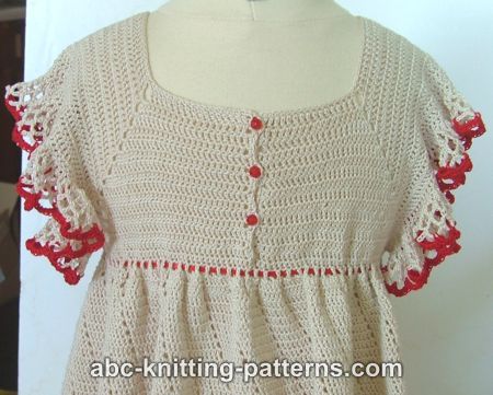 ABC Knitting Patterns - American Girl Doll Summer Raglan Dress