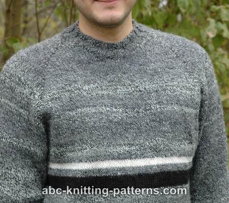 Abc Knitting Patterns Men S Top Down Raglan Sweater