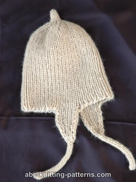 Abc Knitting Patterns Ribbed Baby Earflap Hat