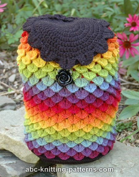 ABC Knitting Patterns - Rainbow Dragon Backpack