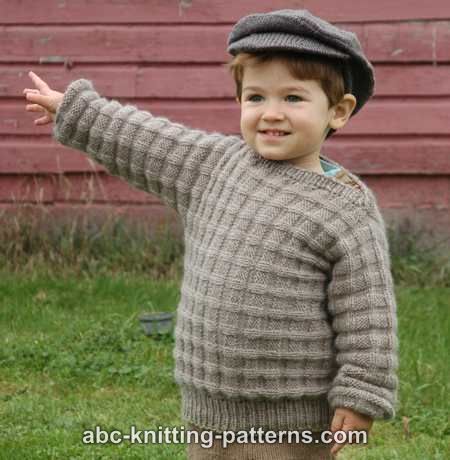 ABC Knitting Patterns - Little Boy's Cuff-to-Cuff Sweater