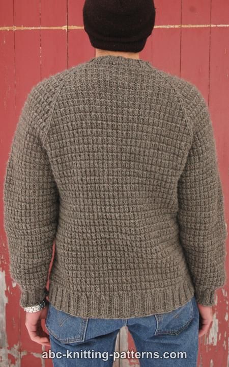 ABC Knitting Patterns - Men’s Raglan Woodsman Sweater
