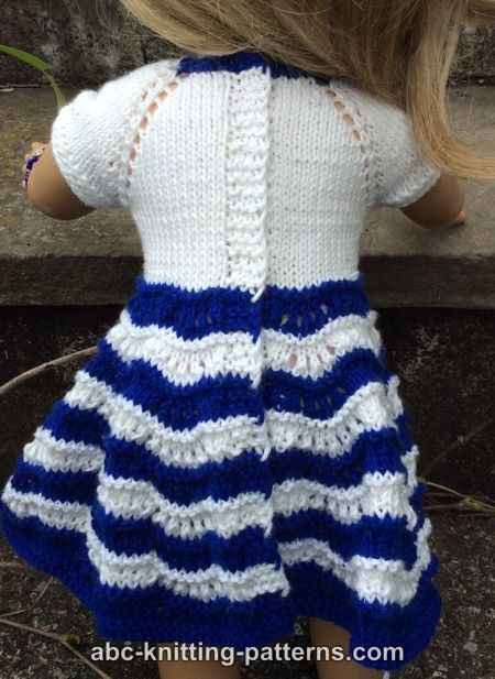 ABC Knitting Patterns - American Girl Doll Ocean Waves Summer Dress