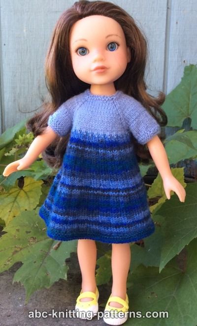 ABC Knitting Patterns - Wellie Wishers Doll Dress and Cardigan (14 inch ...
