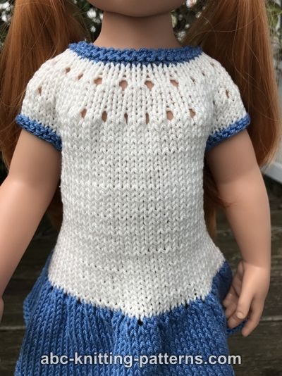 ABC Knitting Patterns - Two Tennis Dresses for 18-inch Dolls
