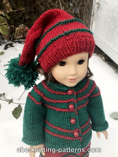 DRESS UP. BOTTLE TOPPER CHRISTMAS HAND KNITTED DOLLS HAT AND SCARF SET 