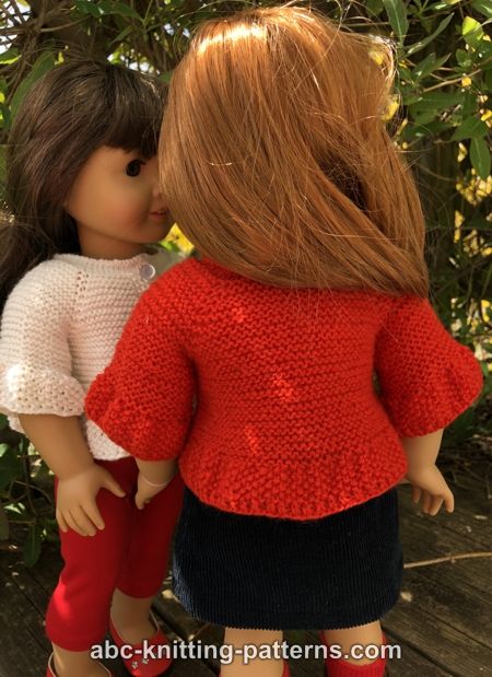 ABC Knitting Patterns - American Girl Doll Vintage Double-Breasted Jacket