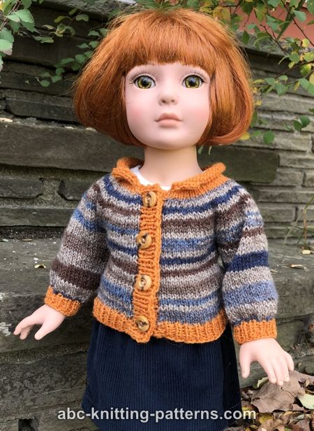 ABC Knitting Patterns - American Girl Doll Vintage Double-Breasted Jacket